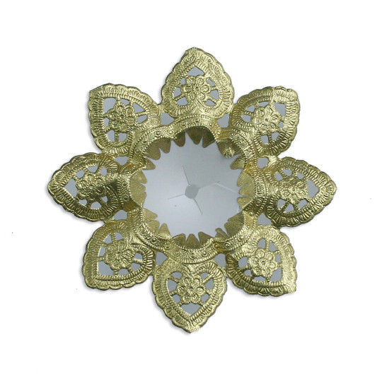 Petite Paper Lace Flower Bouquet Holders in Gold ~ Set of 25 ~ 3-1/8" across